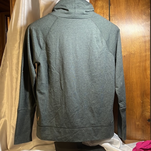 Gently used LUCY draw string ruching and draw string cowl neck sweatshirt size L - Picture 2 of 4